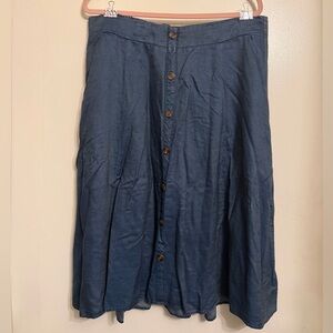 Torrid Chambray Faux Button-Down Midi Skirt